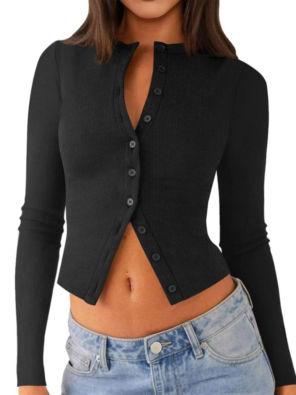 Womens Cardigan Going Out Top Long Sleeve Lightweight Crop Sweater